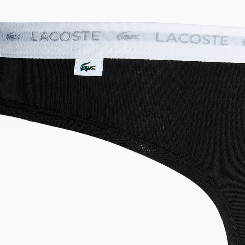 Chiloți pentru femei Lacoste 8F1341 3 pary black/white/silver chine 4