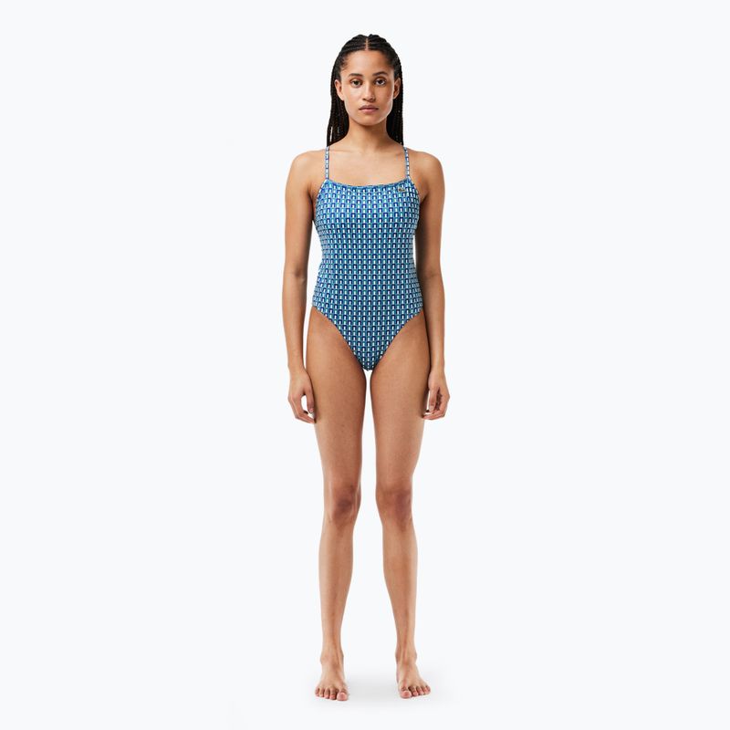 Costum de baie o piesă pentru femei Lacoste MF7264 mascarpone / sloe 0 / underground 4