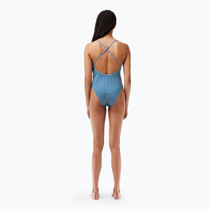 Costum de baie o piesă pentru femei Lacoste MF7264 mascarpone / sloe 0 / underground 5
