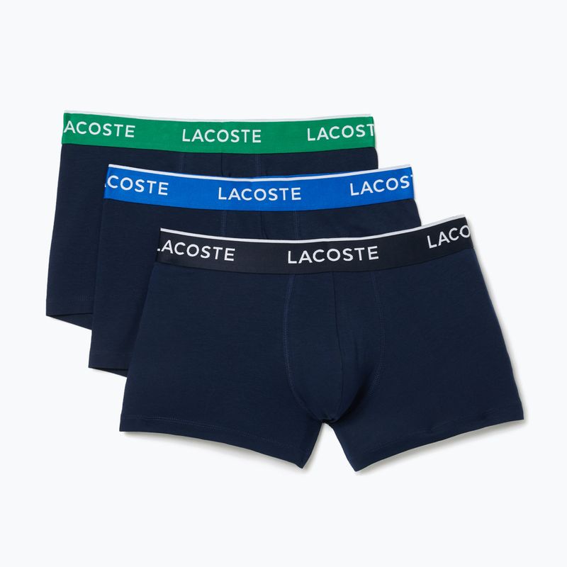 Boxeri Lacoste 5H3401 3 pary navy blue/fluorine green