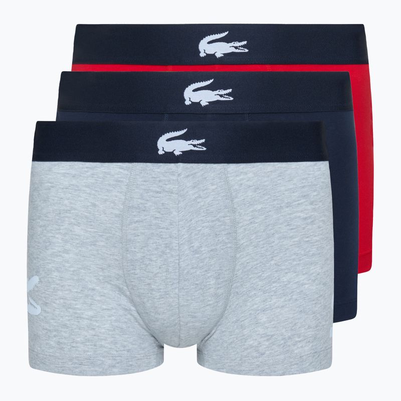 Boxeri Lacoste 5H1803 BCK 3 pary navy blue/silver china/red