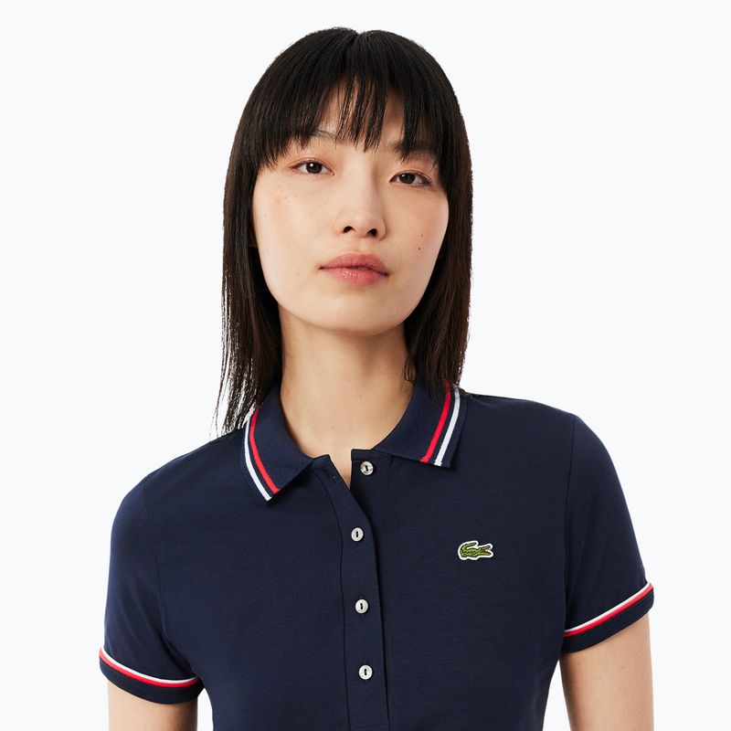 Tricou polo pentru femei Lacoste Polo DF9599 navy blue/rill/grenadine 3
