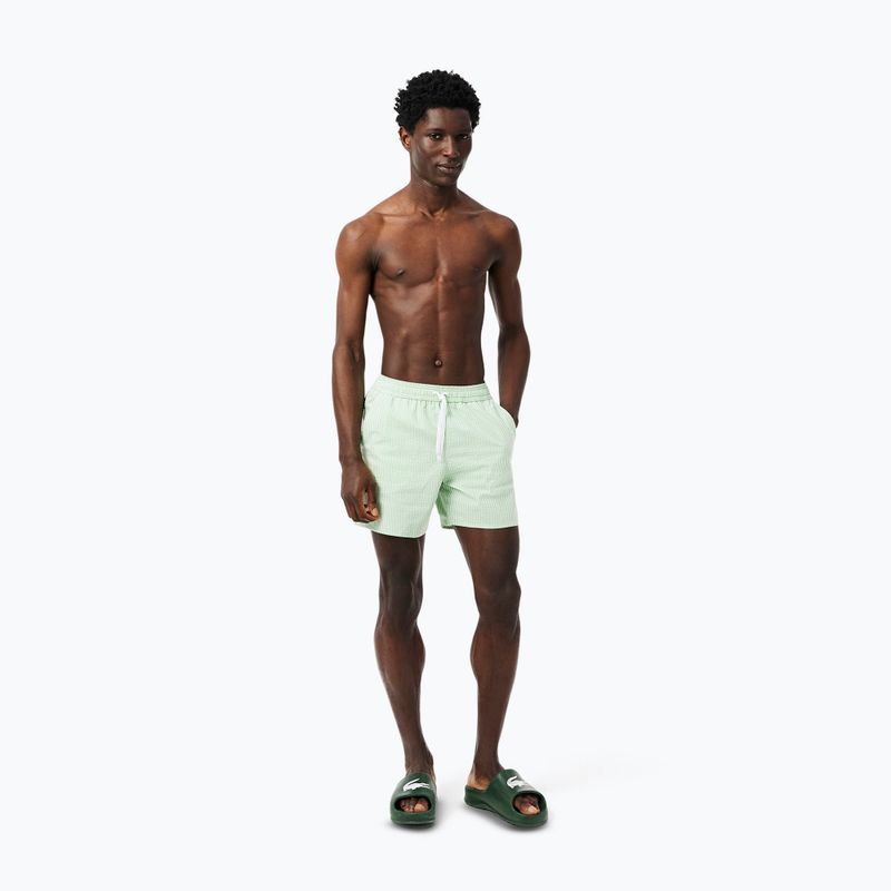 Pantaloni scurți de baie pentru bărbați Lacoste MH9089 white/liamone 7