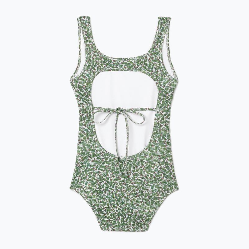 Costum de baie pentru femei Lacoste MF9608 green/flour 2