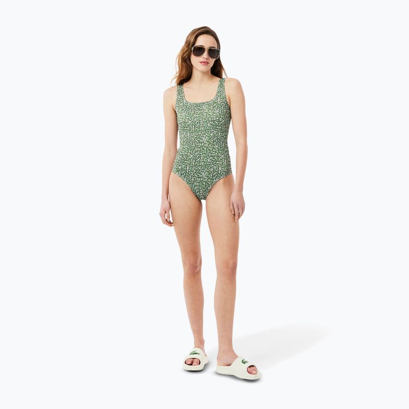 Costum de baie pentru femei Lacoste MF9608 green/flour 4
