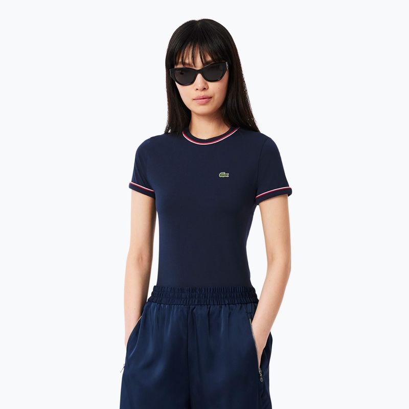 Tricou pentru femei  Lacoste TF0347 navy blue/rill/grenadine