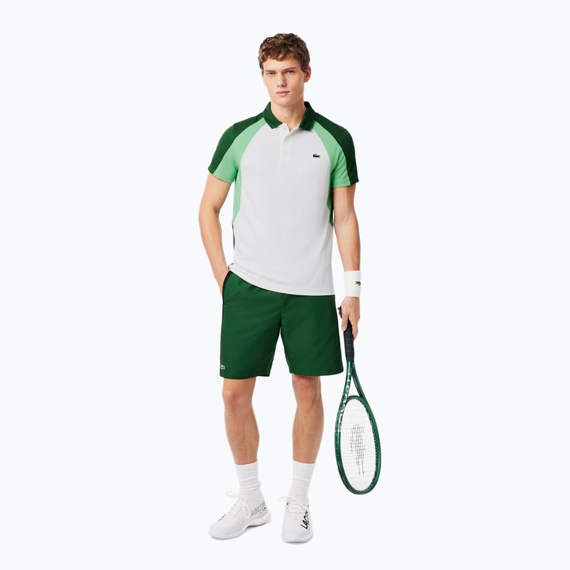 Tricou polo Lacoste Tennis pentru bărbați DH8963 alb/verde lamaie 2