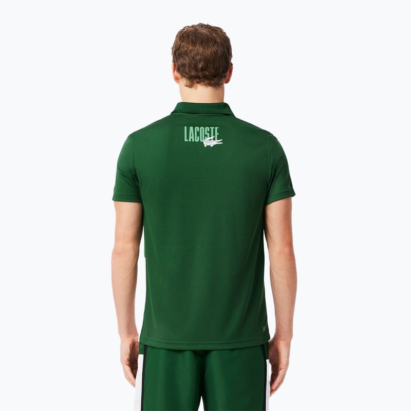 Tricou polo Lacoste Tennis pentru bărbați DH8963 alb/verde lamaie 3