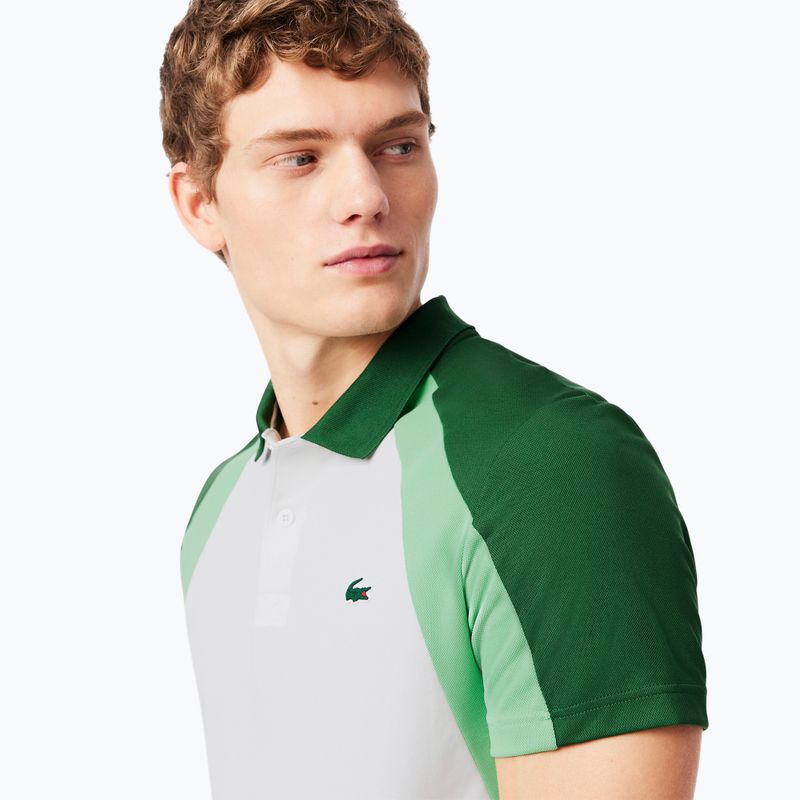 Tricou polo Lacoste Tennis pentru bărbați DH8963 alb/verde lamaie 4