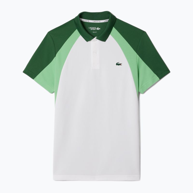 Tricou polo Lacoste Tennis pentru bărbați DH8963 alb/verde lamaie 5