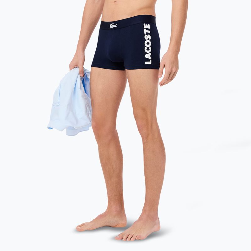 Boxeri pentru bărbați Lacoste 5H1291 3-perechi navy blue/white/silver ch 3