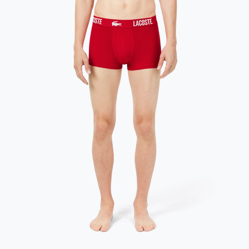 Boxeri pentru bărbați Lacoste 5H2393 3 pack black/red/white 3