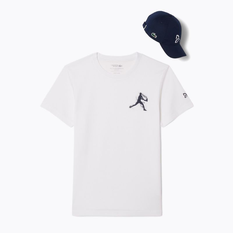 Tricou de tenis Lacoste pentru bărbați TH1044 alb/albastru navy