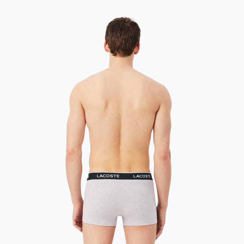 Boxeri pentru bărbați Lacoste 5H1300 3 pack silver chine/flagstone/black 3