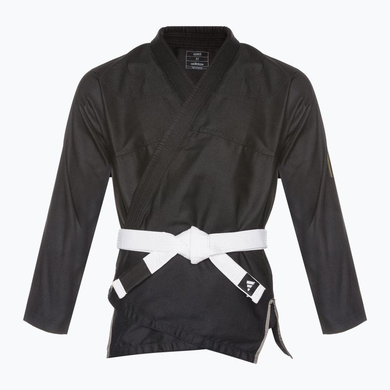 GI pentru jiu-jitsu brazilian adidas Rookie negru/auriu 2