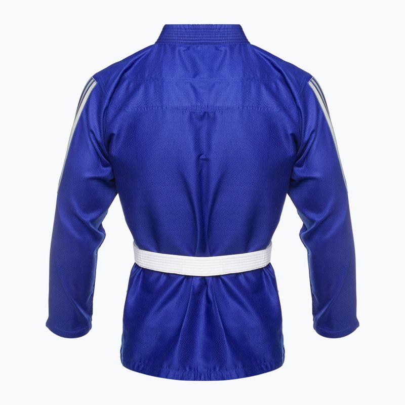 GI pentru jiu-jitsu brazilian adidas Rookie albastru/grișu 3