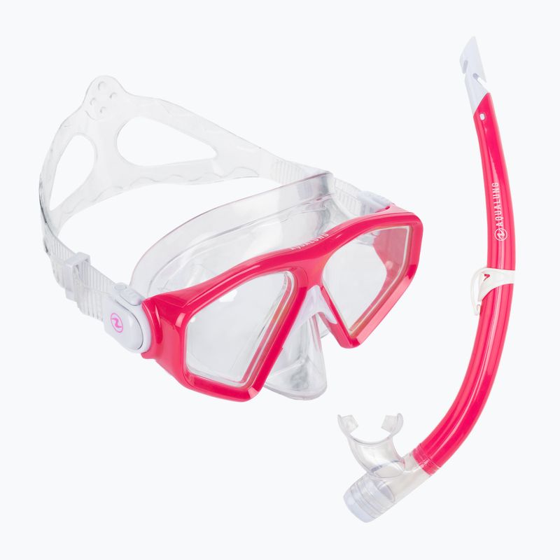 Aqualung Saturn Combo mască de snorkel + snorkel roz SC3980002