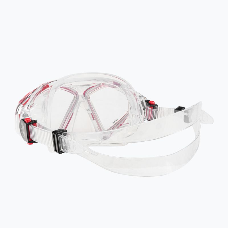 Mască de scufundări Aqualung Hawkeye transparent/roșu MS5570006 4