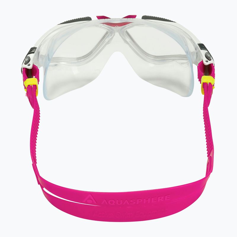 Mască de înot Aquasphere Vista white/raspberry/lenses clear 4