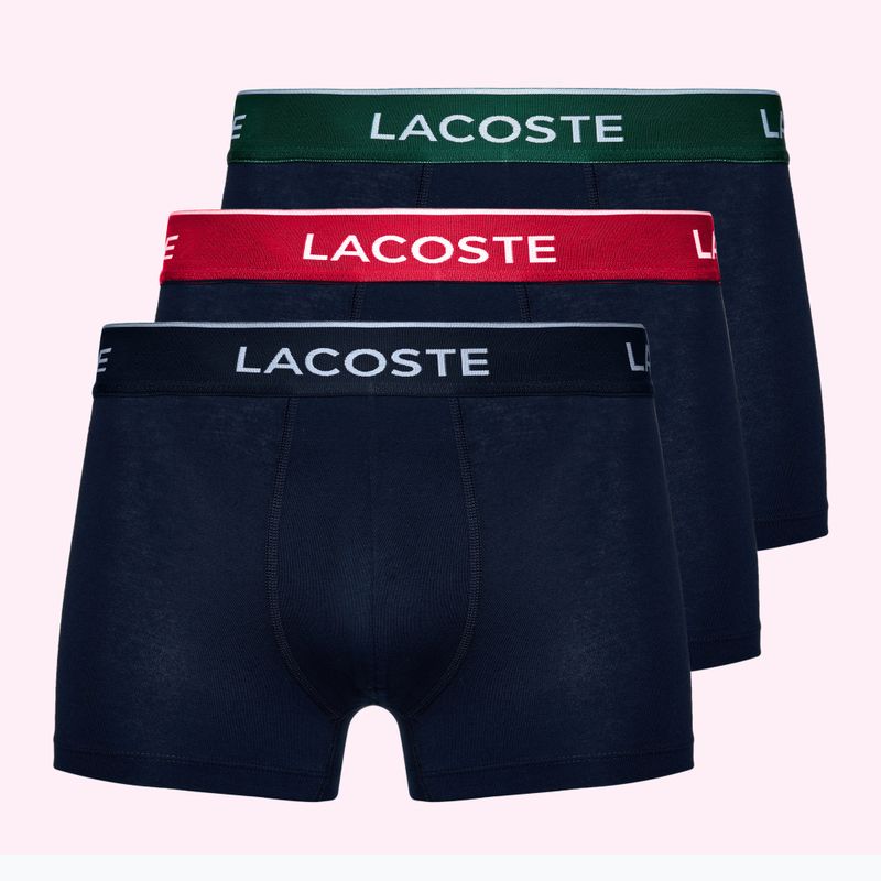 Boxeri Lacoste 5H3401 3 pary navy blue/green/red/navy