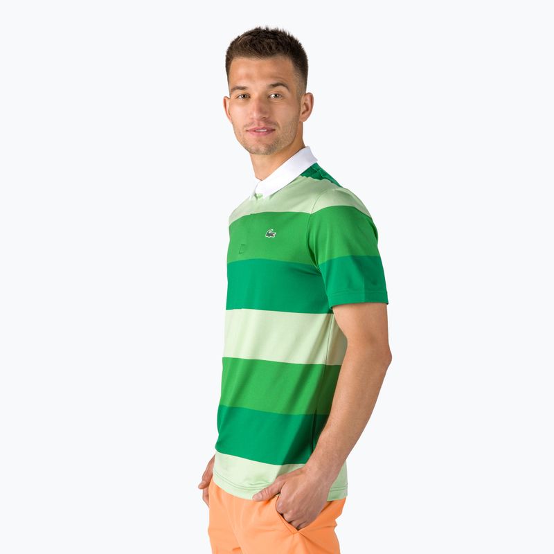 Tricou polo pentru bărbați Lacoste verde DH0872 FR9 2