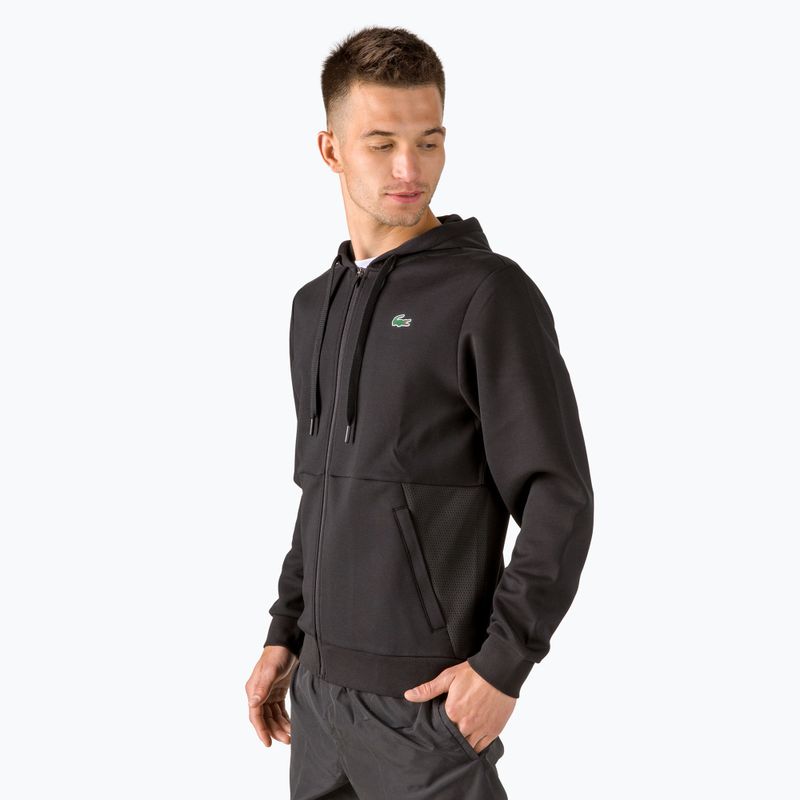 Hanorac cu glugă pentru bărbați Lacoste SH9676 C31 negru SH9676