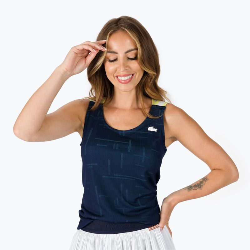 Tricou de tenis pentru femei Lacoste TF0754 albastru marin 2HC