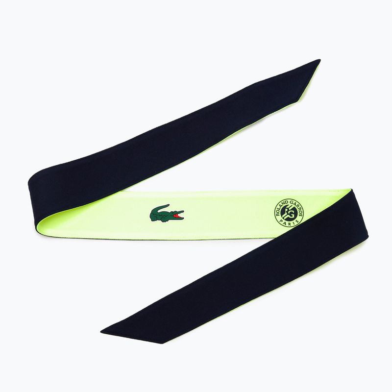 Bandă de cap pentru femei Lacoste galben și albastru marin RL8144