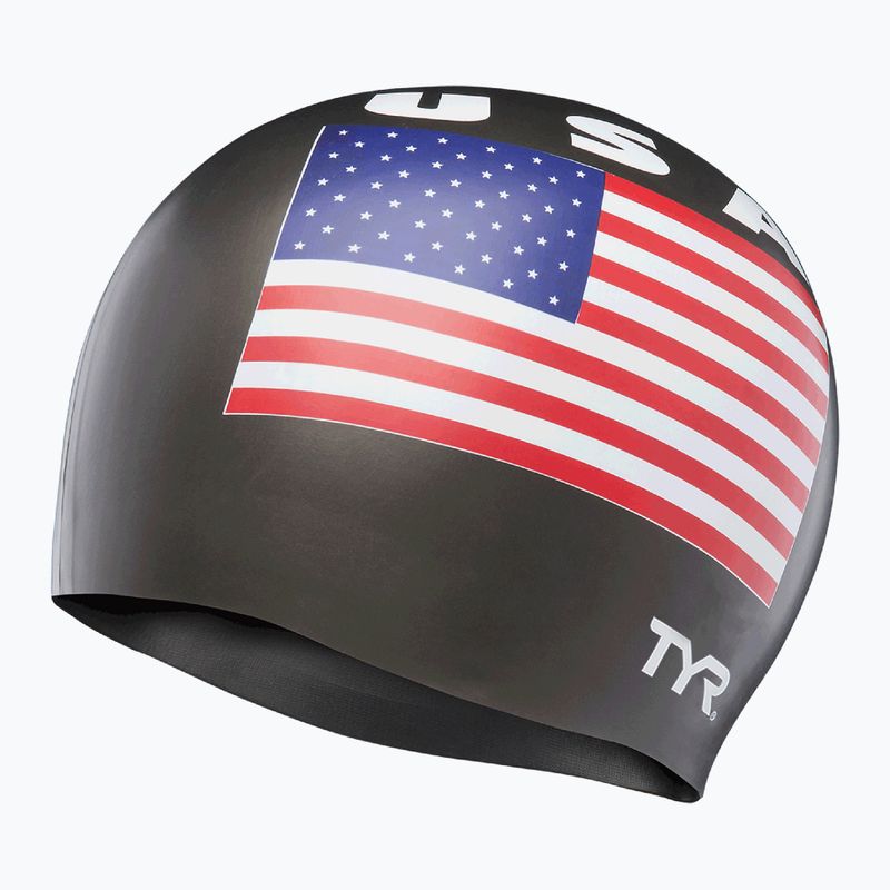 Cască de înot TYR USA Silicone black