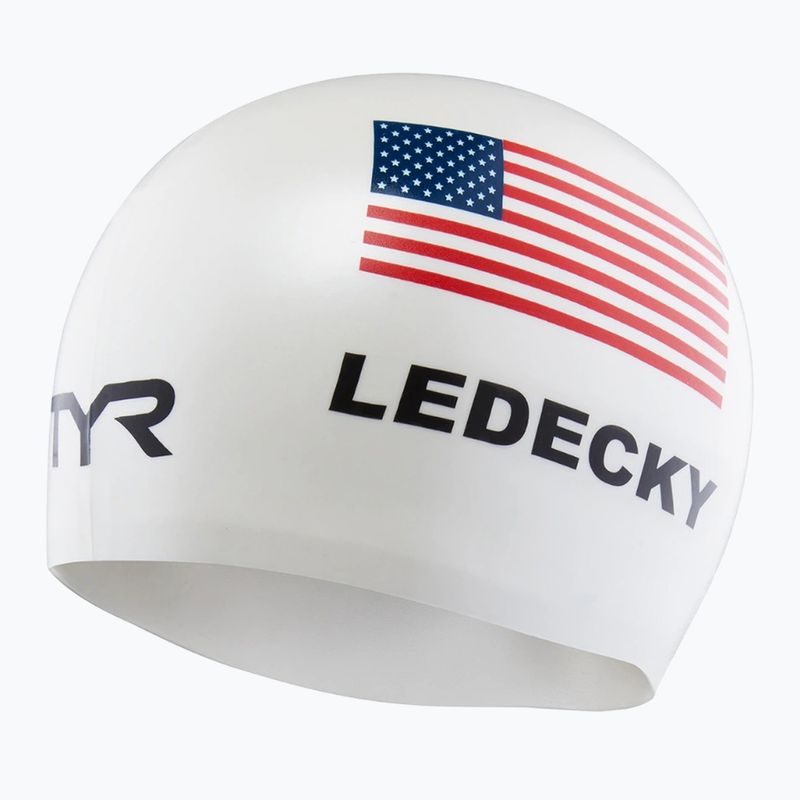 Cască de înot TYR Ledecky Silicone white 3