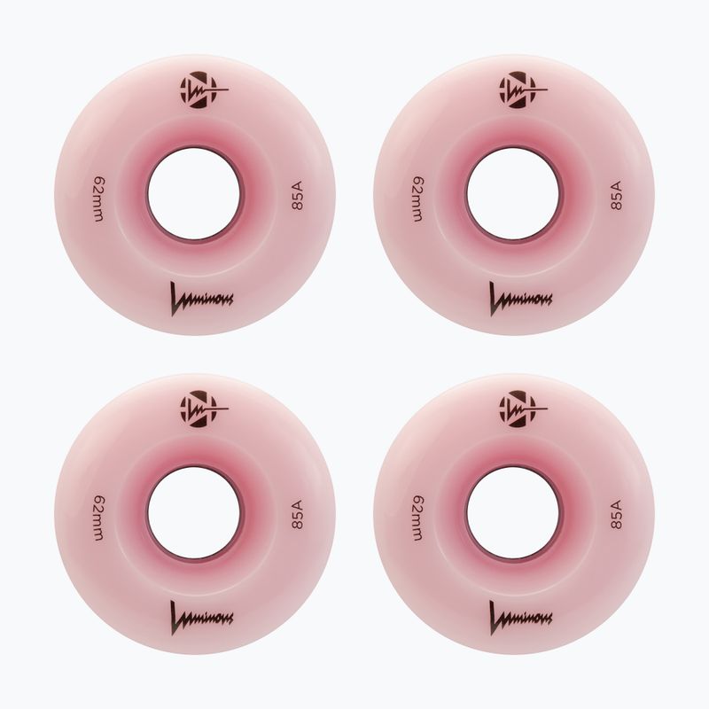 Roți pentru role FR Skates Luminous Led Quad Wheel 62mm/85A Sixies 6LED X4 flamingo 2