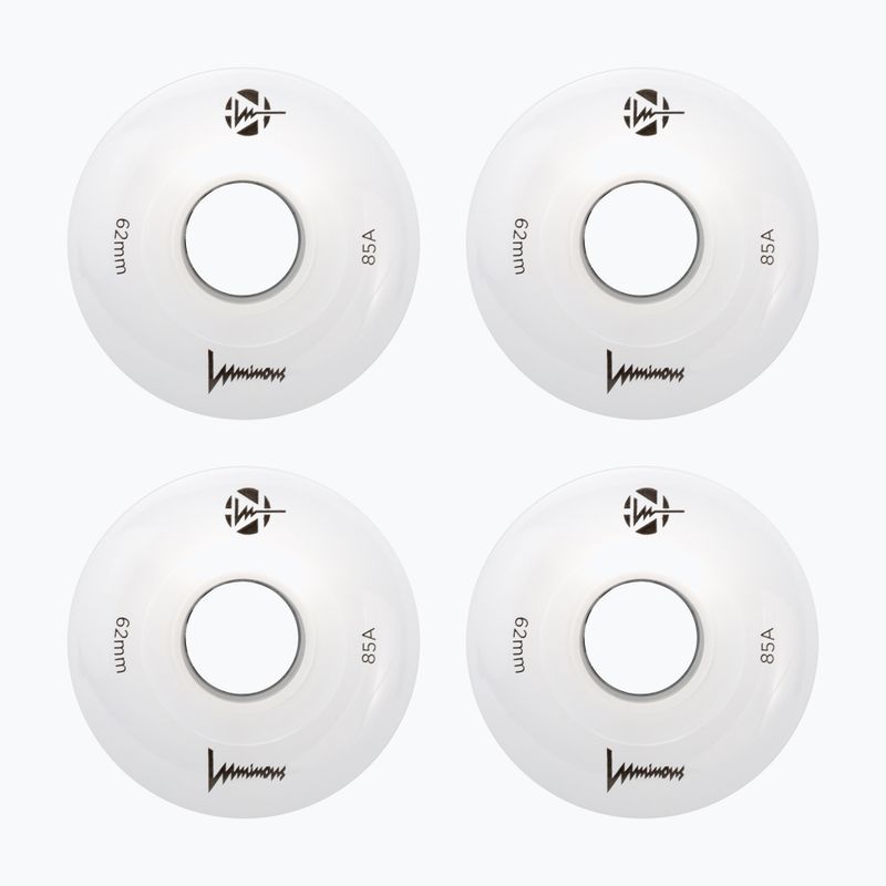 Roți pentru role FR Skates Luminous Led Quad Wheel 62mm/85A Sixies 6LED X4 white 2