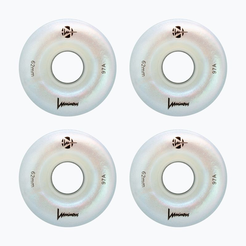 Roți pentru role FR Skates Luminous Led Quad Wheel 62mm/97A X4 white pearl 2