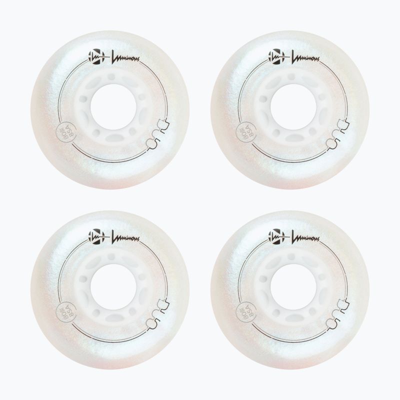 Roți pentru role Luminous Led Wheels Duo 80mm/85A X4 white/pearl 2