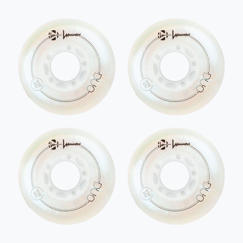 Roți pentru role Luminous Led Wheels Duo 76mm/85A X4 white/pearl 2
