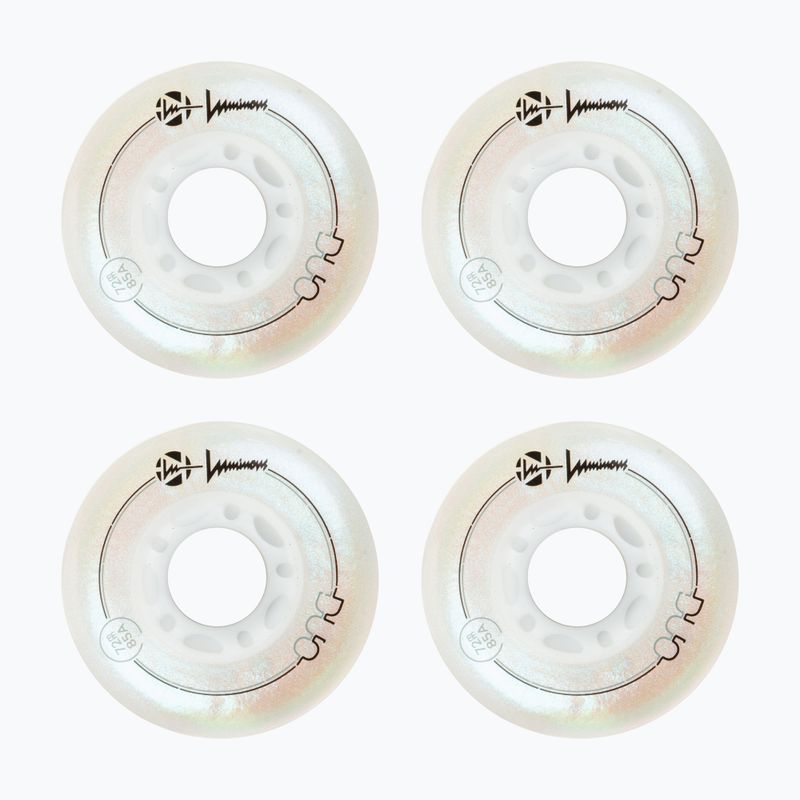 Roți pentru role Luminous Led Wheels Duo 72mm/85A X4 white/pearl 2