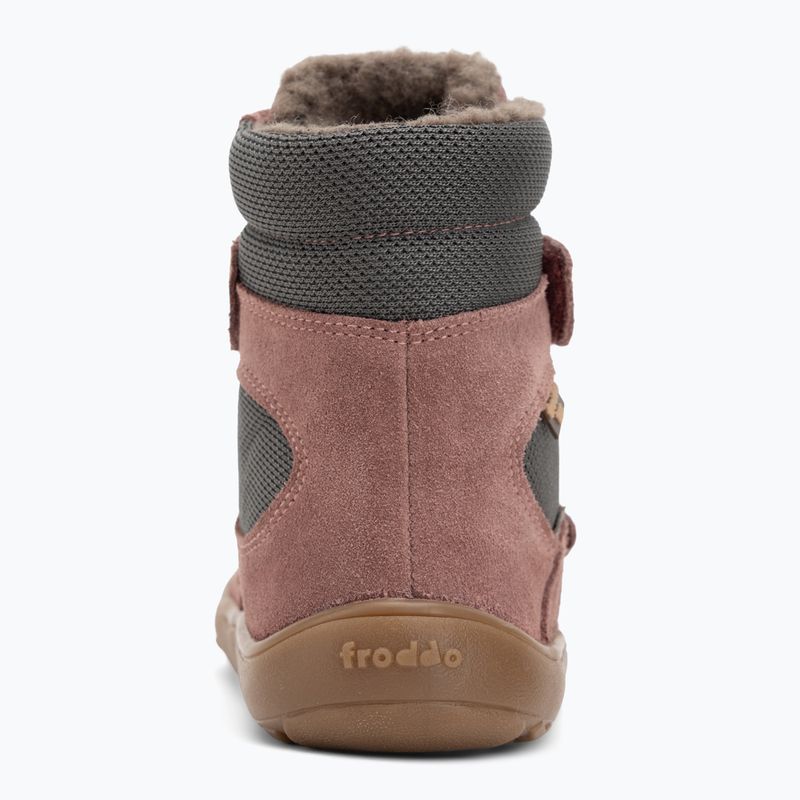 Ghete barefoot pentru copii Froddo Tex Winter gri/roz 6