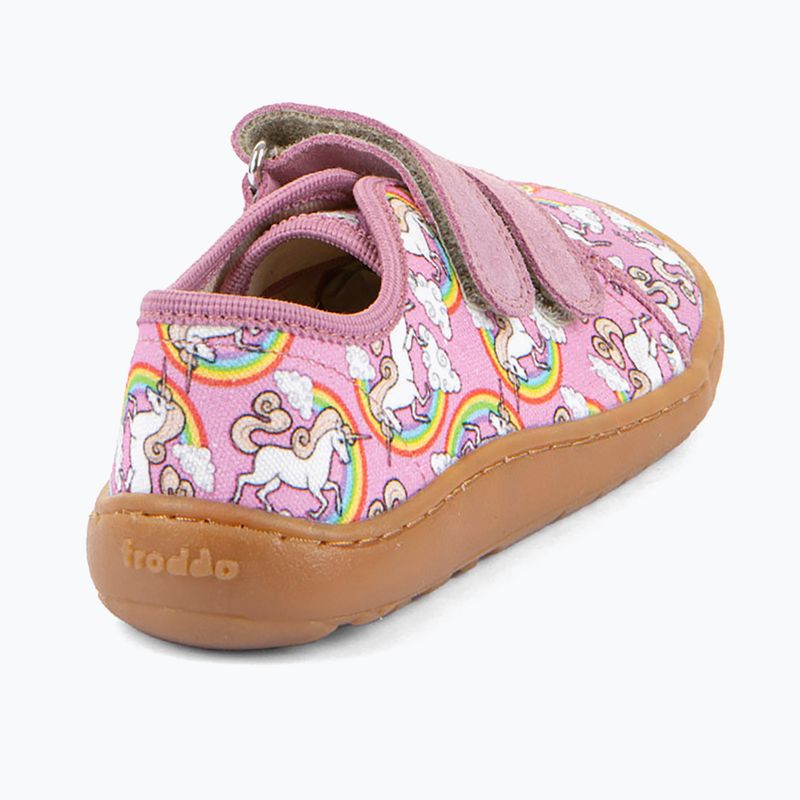 Încălțăminte barefoot pentru copii Froddo Canvas white/pink 4
