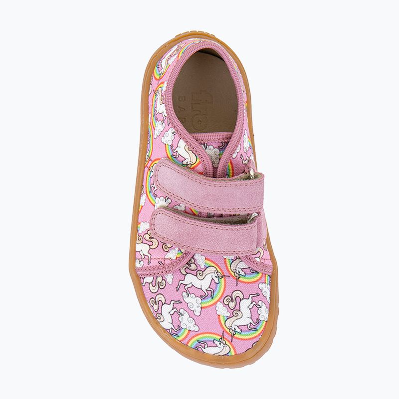 Încălțăminte barefoot pentru copii Froddo Canvas white/pink 6