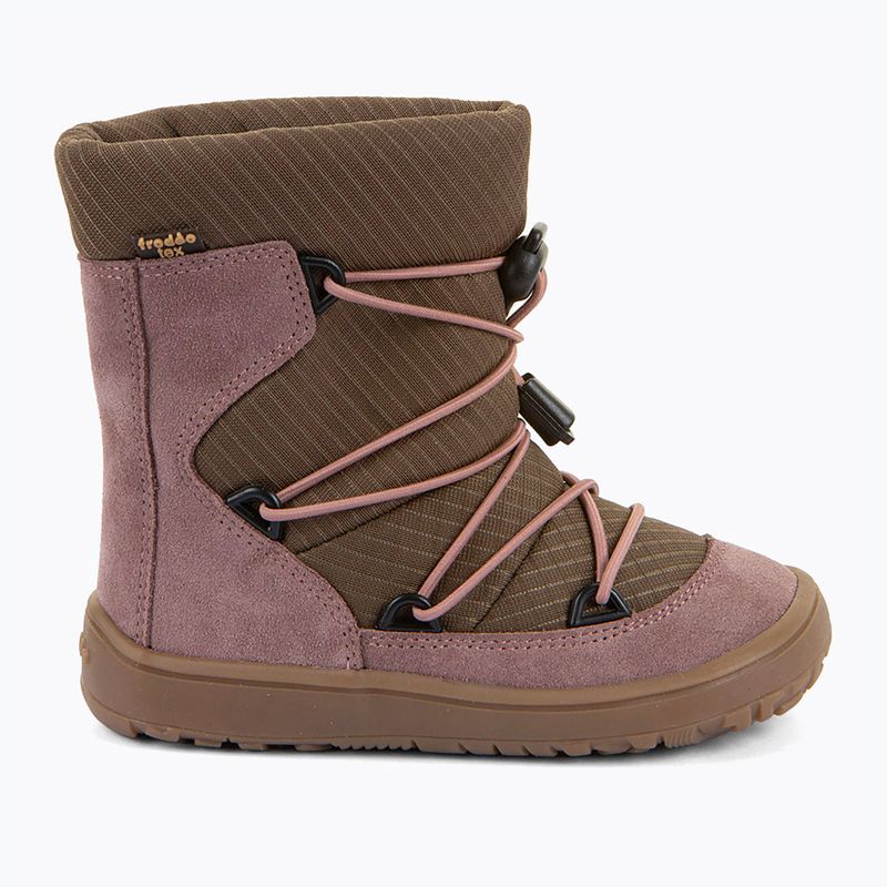 Ghete de zăpadă barefoot pentru copii Froddo Barefoot Tex Track Wool dark pink