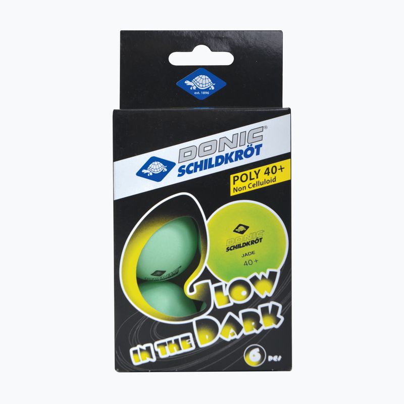 Mingi de tenis de masă Donic-Schildkröt Glow In The Dark Poly 40+ 6buc. glow 3