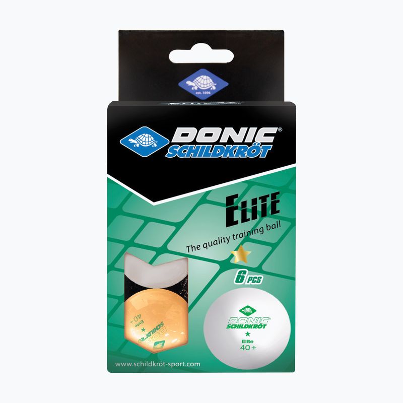 Mingi de tenis de masă Donic-Schildkröt 1-Star Elite Poly 40+ 6buc. white/orange 4