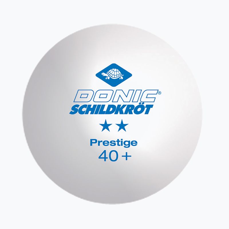 Mingi de tenis de masă Donic-Schildkröt 2-Stars Prestige Poly 40+ 3buc. white 2