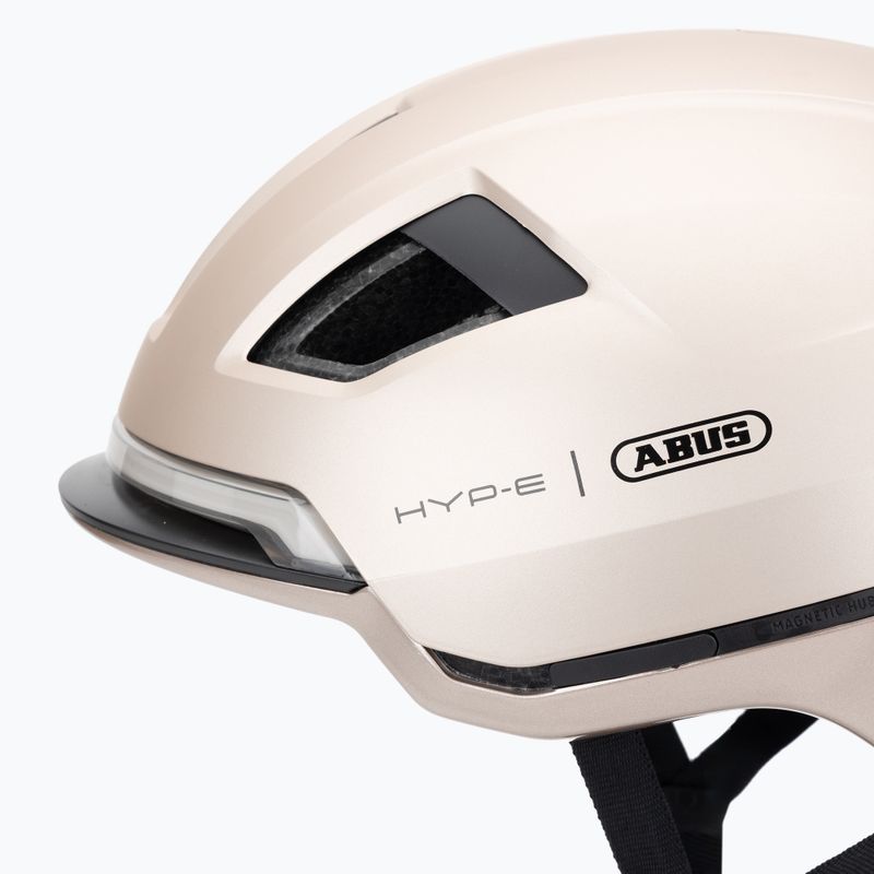 Cască de ciclism cu semnalizatoare ABUS Hyp-E champagne gold 7