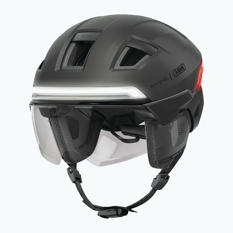 Cască de bicicletă cu indicatoare de direcție ABUS Hyp-e Ace volcano titan