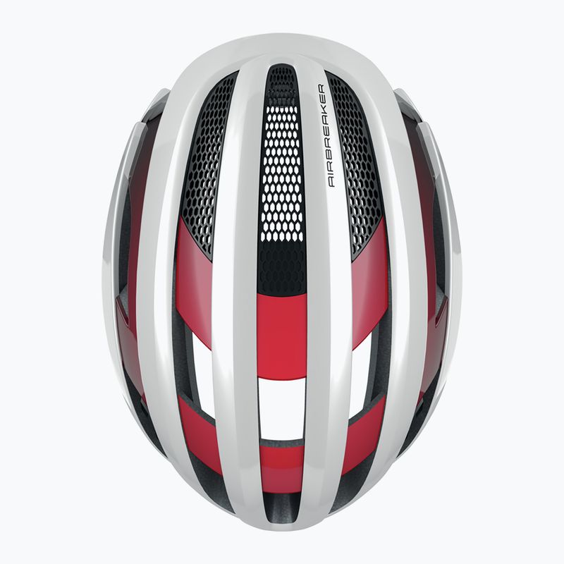 Cască de bicicletă ABUS AirBreaker alb-roșie 86836 9