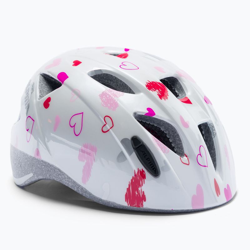 Cască de bicicletă pentru copii Alpina Ximo white hearts