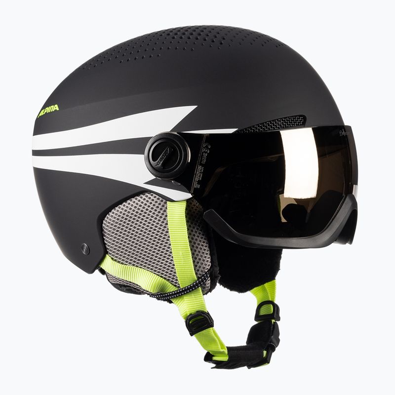 Căști de schi pentru copii Alpina Zupo Visor Q-Lite charcoal/neon matt