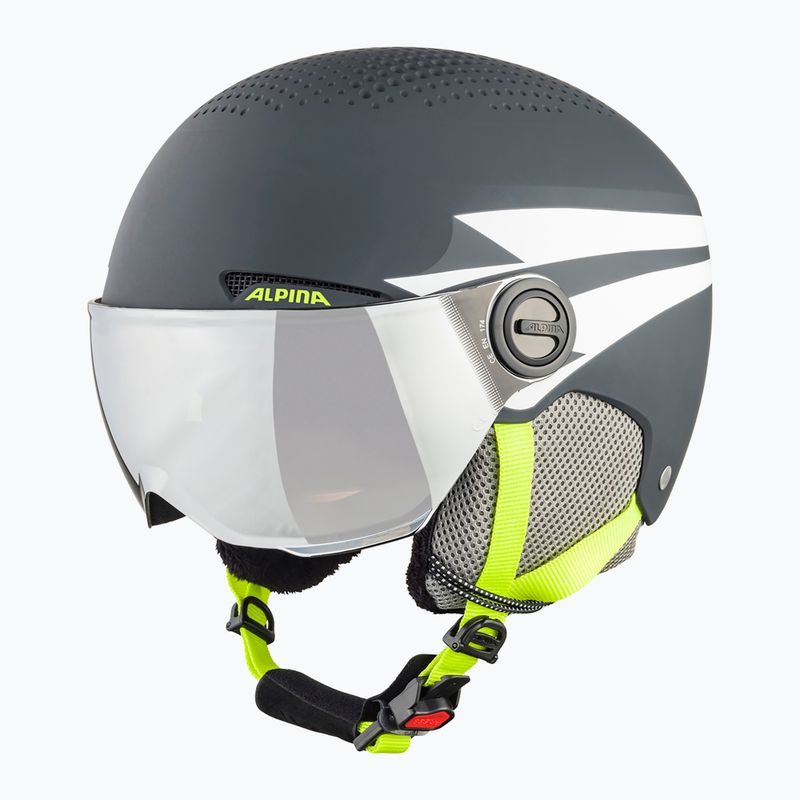 Căști de schi pentru copii Alpina Zupo Visor Q-Lite charcoal/neon matt 9