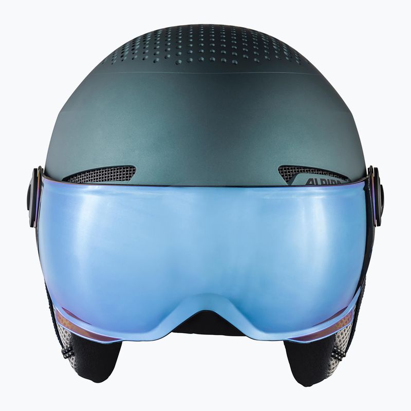 Cască de schi Alpina Arber Visor Q Lite petrol/green matt 11